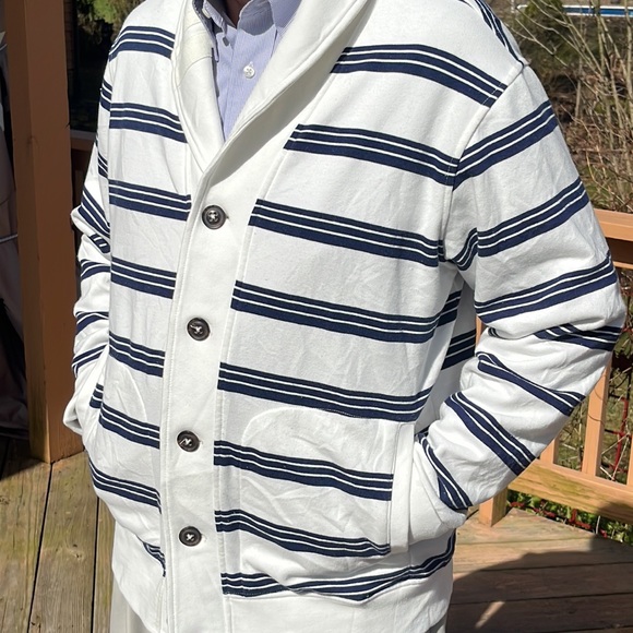 Lands’ End nautical cotton-blend sweater L - Picture 2 of 6